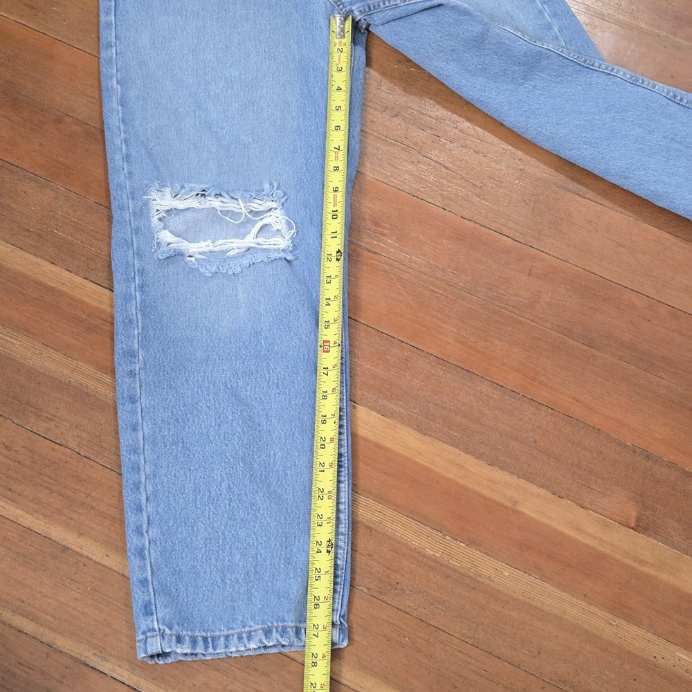 The Drop Luca High Rise Distressed Mom Jeans 28 Light Wash Straight Trendy Denim - Picture 9 of 11